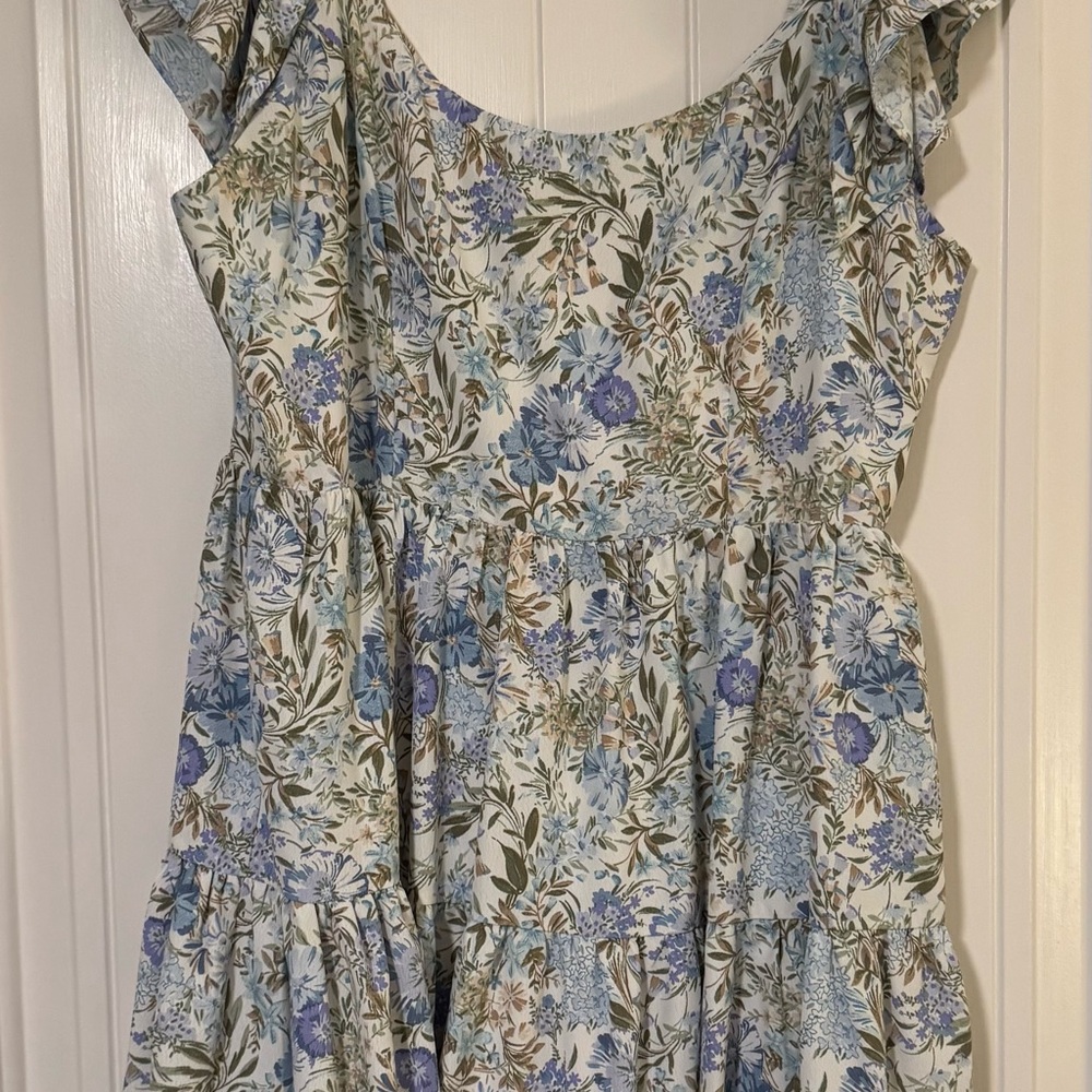 Floral Ruffle Sleeve Dress